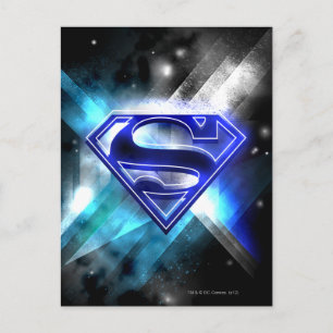 Superman Stylized Blue White Crystal Logo Postcard