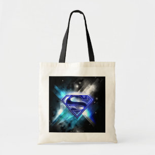 Superman Stylized   Blue White Crystal Logo Tote Bag
