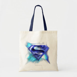 Superman Stylized   Blue White Crystal Logo Tote Bag