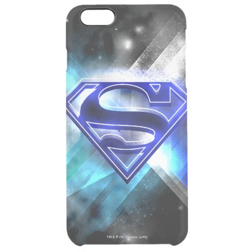 Superman Stylized  Blue White Crystal Logo Clear iPhone 6 Plus Case