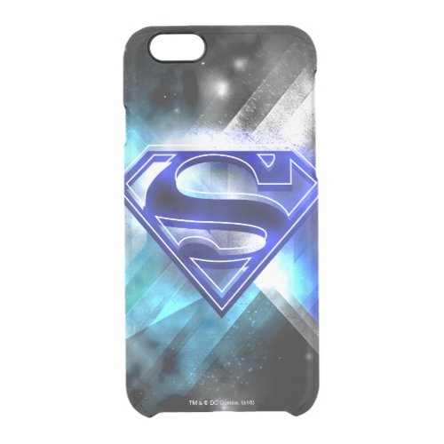 Superman Stylized  Blue White Crystal Logo Clear iPhone 66S Case