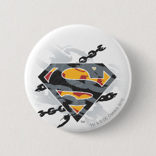 Superman Stylized   Chains Logo Pinback Button
