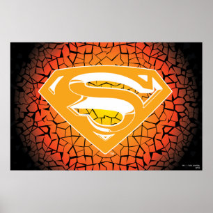 Superman Stylized Crackle Logo Poster