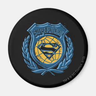 Superman Stylized   Crest with Globe Logo Magnet