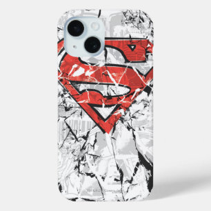 Superman Stylized   Crumpled Comic Logo iPhone 15 Case