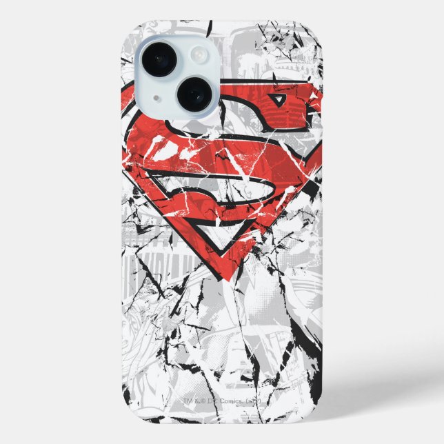 Superman Stylized | Crumpled Comic Logo Case-Mate iPhone Case (Back)