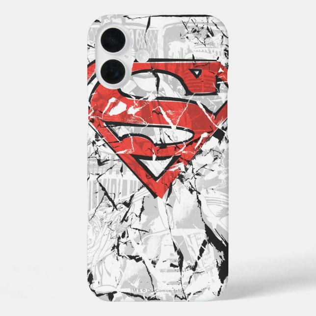 Superman Stylized | Crumpled Comic Logo Case-Mate iPhone Case (Back)