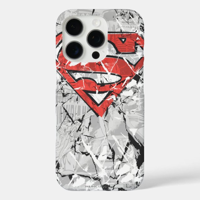 Superman Stylized | Crumpled Comic Logo Case-Mate iPhone Case (Back)