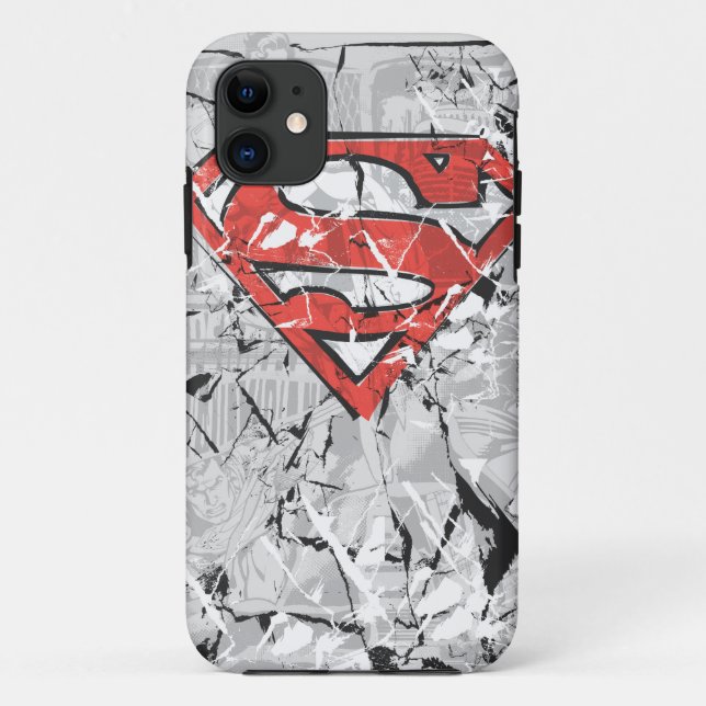 Superman Stylized | Crumpled Comic Logo Case-Mate iPhone Case (Back)