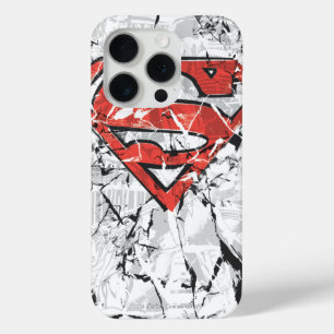 Superman Stylized Crumpled Comic Logo iPhone 15 Pro Case