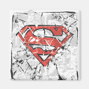 Superman Stylized   Crumpled Comic Logo Magnet