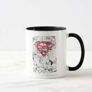 Superman Stylized Crumpled Comic Logo Mug