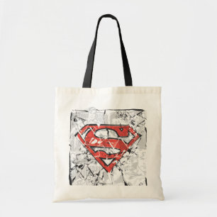 Superman Stylized   Crumpled Comic Logo Tote Bag