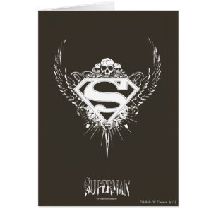 Superman Stylized   Dark Brown Background Logo Cards