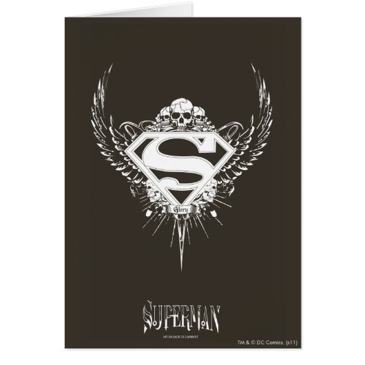 Superman Stylized | Dark Brown Background Logo Cards (Front)