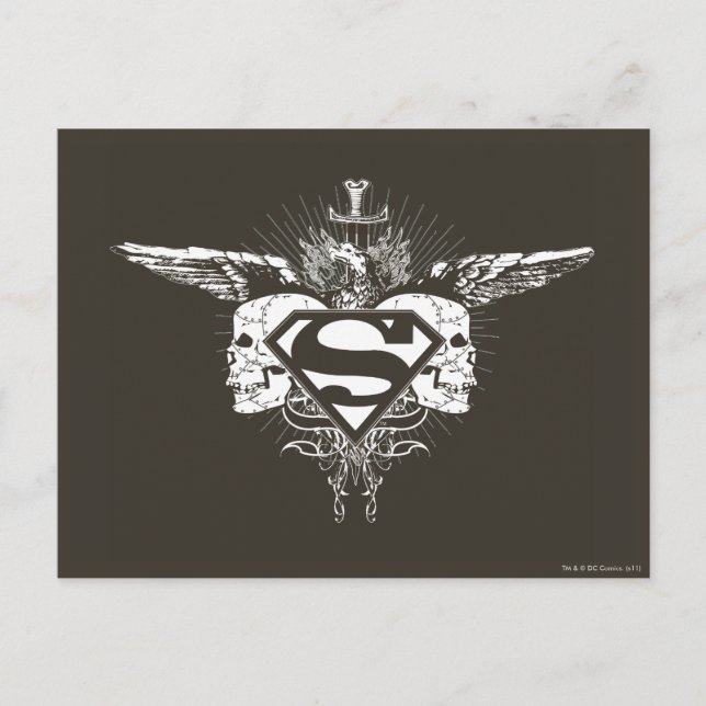 Superman Stylized | Dark Skulls Logo Postcard (Front)