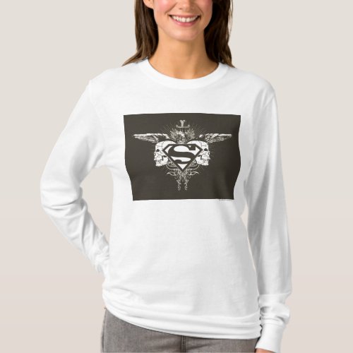 Superman Stylized  Dark Skulls Logo T_Shirt