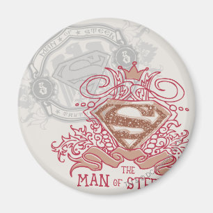 Superman Stylized   Drawn with Crown Logo Magnet
