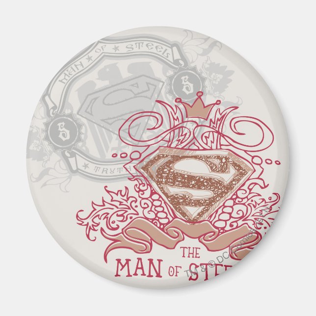 Superman Stylized | Drawn with Crown Logo Magnet (Front)