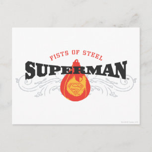 Superman Stylized Fists of Steel Logo Postcard