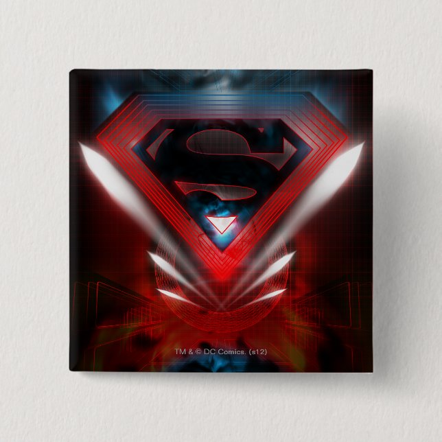 Superman Stylized | Futuristic Logo Pinback Button (Front)
