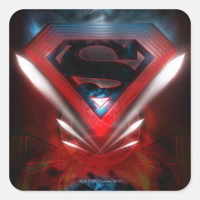 Superman Stylized | Futuristic Logo Square Sticker (Front)