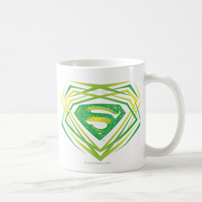 Superman Stylized | Green Decorative Logo Coffee Mug (Right)