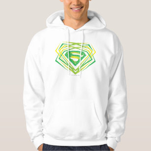 Superman Stylized   Green Decorative Logo Hoodie