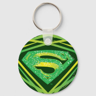 Superman Stylized Green Decorative Logo Keychain