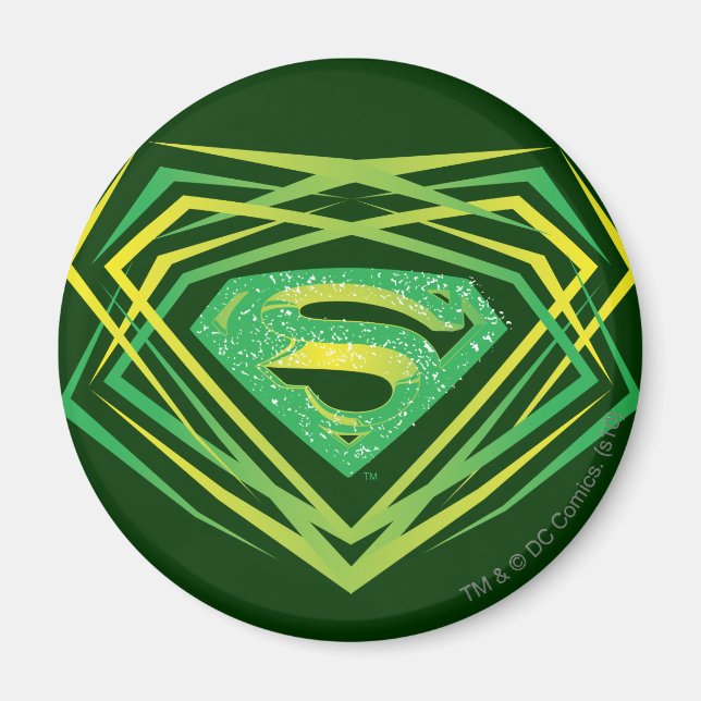 Superman Stylized | Green Decorative Logo Magnet (Front)