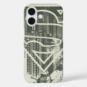 Superman Stylized   Green Metropolis Logo iPhone 16 Case