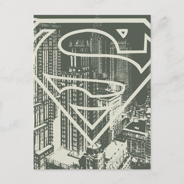 Superman Stylized | Green Metropolis Logo Postcard (Front)