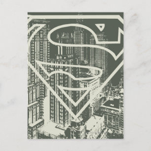 Superman Stylized Green Metropolis Logo Postcard