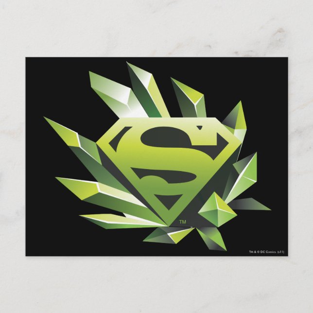 Superman Stylized | Green Shield Logo Postcard (Front)