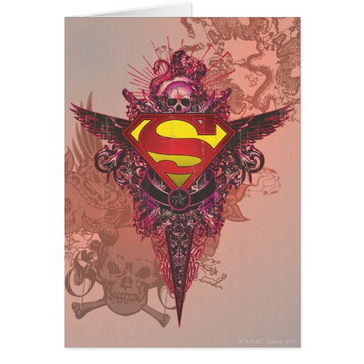 Superman Stylized | Grunge Design Logo Cards (Front)