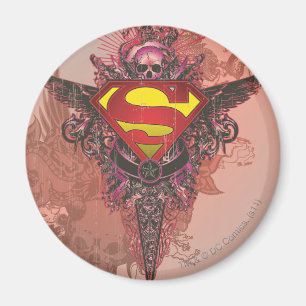 Superman Stylized   Grunge Design Logo Magnet