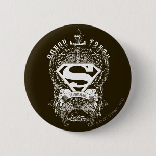 Superman Stylized   Honor, Truth and Justice Logo Button