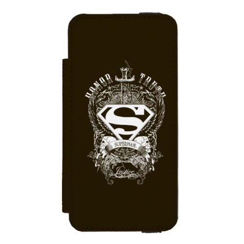 Superman Stylized  Honor Truth and Justice Logo iPhone SE55s Wallet Case