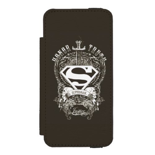 Superman Stylized  Honor Truth and Justice Logo Wallet Case For iPhone SE55s