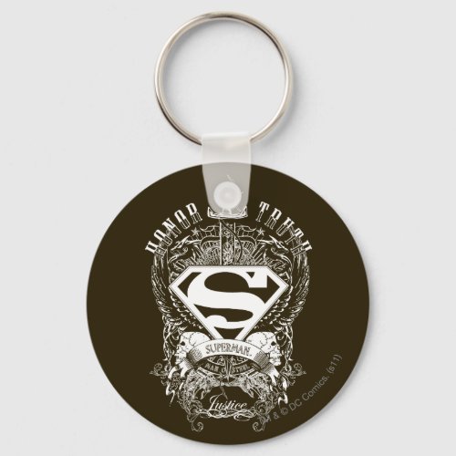 Superman Stylized  Honor Truth and Justice Logo Keychain