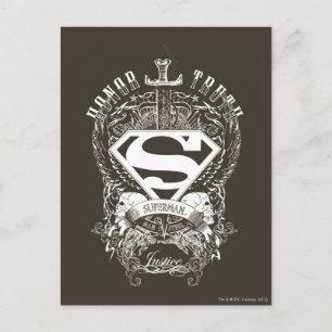 Superman Stylized Honor, Truth and Justice Logo Postcard