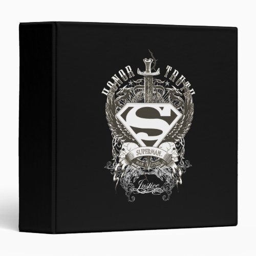 Superman Stylized  Honor Truth on White Logo 3 Ring Binder