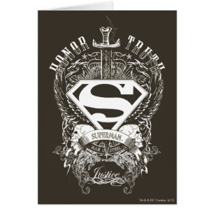 Superman Stylized   Honor, Truth on White Logo Cards