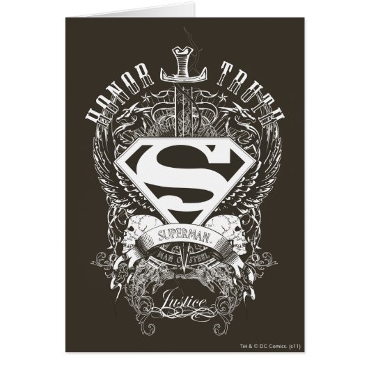 Superman Stylized | Honor, Truth on White Logo Cards (Front)