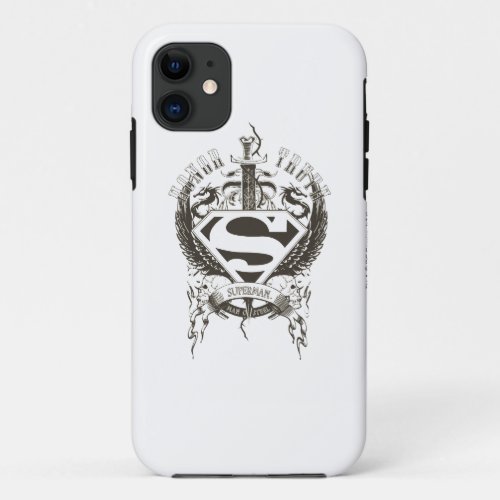 Superman Stylized  Honor Truth on White Logo iPhone 11 Case