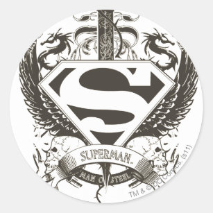 Superman Stylized   Honor, Truth on White Logo Classic Round Sticker