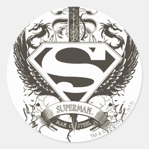 Superman Stylized  Honor Truth on White Logo Classic Round Sticker