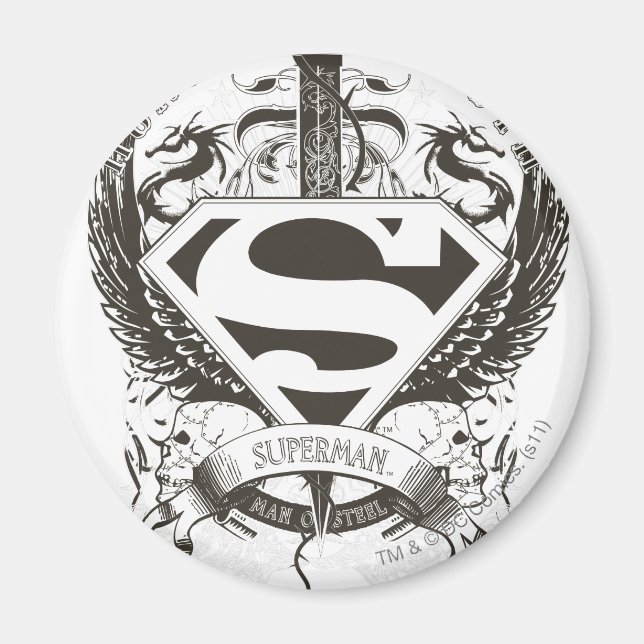 Superman Stylized | Honor, Truth on White Logo Magnet (Front)