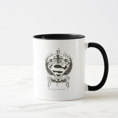 Superman Stylized  Honor Truth on White Logo Mug