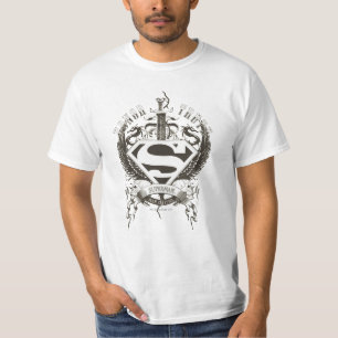 Superman Stylized   Honor, Truth on White Logo T-Shirt